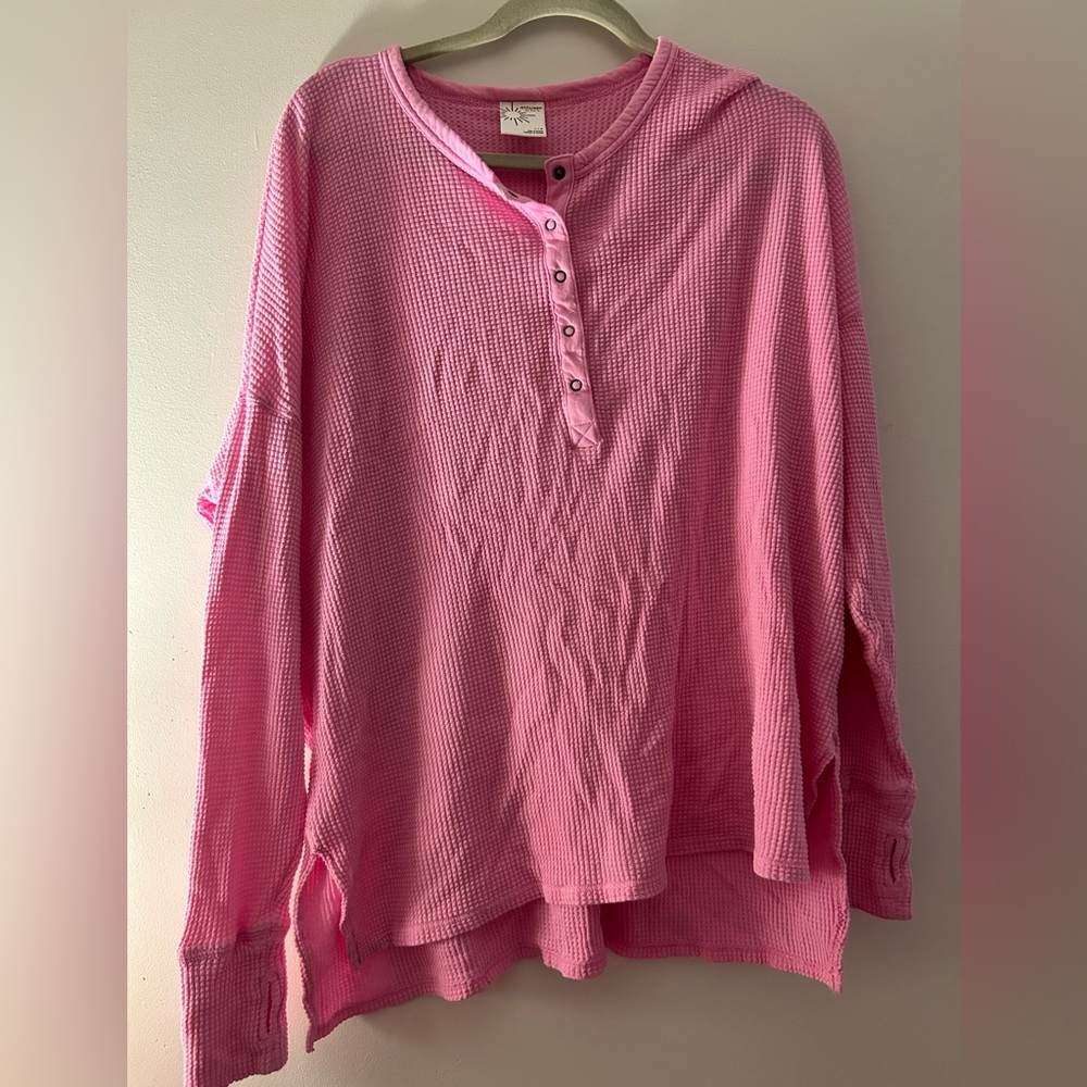 Offline by Aerie Pink Waffle Knit Thermal